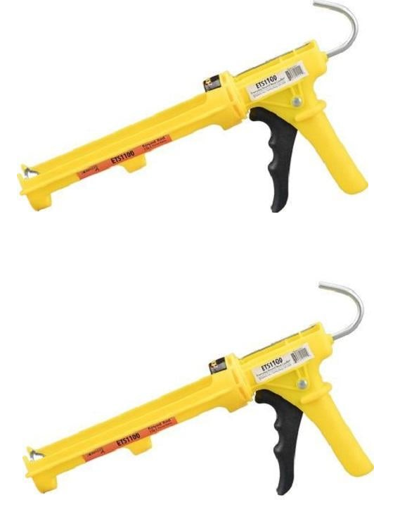 2-Pack Dripless ETS1100 Contractor Compact Grip Caulk Gun, 10oz. Cartridge Capacity,10:1 ratio
